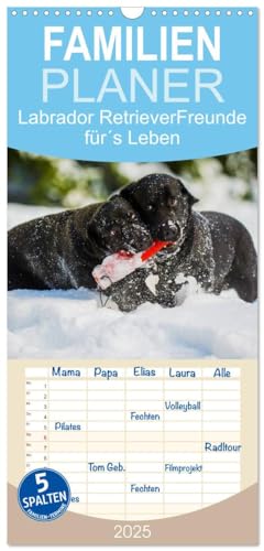 Familienplaner 2025 - Labrador Retriever - Freunde für´s Leben mit 5 Spalten (Wandkalender, 21 cm x 45 cm), CALVENDO von CALVENDO