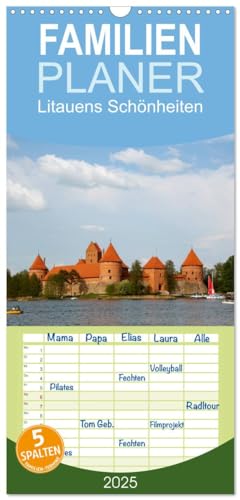 Familienplaner 2025 - Litauens Schönheiten mit 5 Spalten (Wandkalender, 21 cm x 45 cm), CALVENDO von CALVENDO