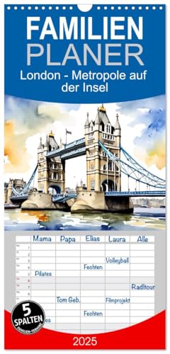 Familienplaner 2025 - London - Metropole auf der Insel mit 5 Spalten (Wandkalender, 21 cm x 45 cm), CALVENDO von CALVENDO