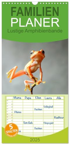 Familienplaner 2025 - Lustige Amphibienbande mit 5 Spalten (Wandkalender, 21 cm x 45 cm), CALVENDO