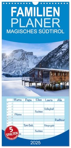 Familienplaner 2025 - MAGISCHES SÜDTIROL mit 5 Spalten (Wandkalender, 21 cm x 45 cm), CALVENDO