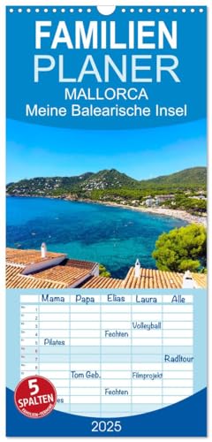 Familienplaner 2025 - MALLORCA, Meine Balearische Insel mit 5 Spalten (Wandkalender, 21 cm x 45 cm), CALVENDO von CALVENDO