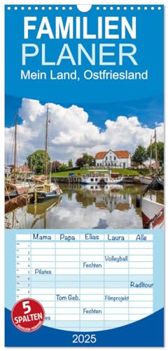 Familienplaner 2025 - Mein Land, Ostfriesland mit 5 Spalten (Wandkalender, 21 cm x 45 cm), CALVENDO von CALVENDO