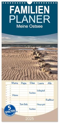 Familienplaner 2025 - Meine Ostsee mit 5 Spalten (Wandkalender, 21 cm x 45 cm), CALVENDO