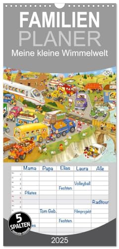 Familienplaner 2025 - Meine kleine Wimmelwelt mit 5 Spalten (Wandkalender, 21 cm x 45 cm), CALVENDO von CALVENDO