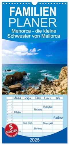 Familienplaner 2025 - Menorca - die kleine Schwester von Mallorca mit 5 Spalten (Wandkalender, 21 cm x 45 cm), CALVENDO von CALVENDO