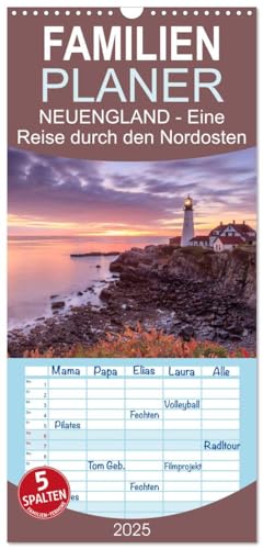 Familienplaner 2025 - NEUENGLAND - Eine Reise durch den Nordosten der USA mit 5 Spalten (Wandkalender, 21 cm x 45 cm), CALVENDO von CALVENDO