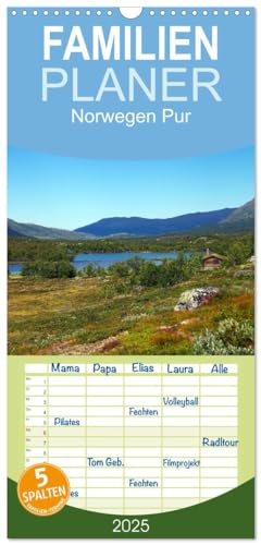 Familienplaner 2025 - Norwegen PUR mit 5 Spalten (Wandkalender, 21 cm x 45 cm), CALVENDO von CALVENDO