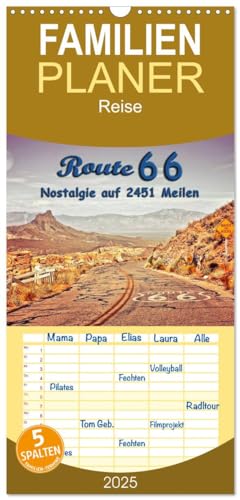 Familienplaner 2025 - Nostalgie auf 2451 Meilen - Route 66 mit 5 Spalten (Wandkalender, 21 cm x 45 cm), CALVENDO von CALVENDO