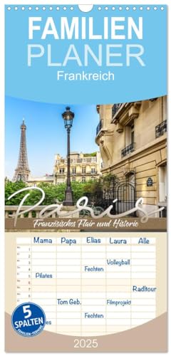 Familienplaner 2025 - PARIS Französisches Flair und Historie mit 5 Spalten (Wandkalender, 21 cm x 45 cm), CALVENDO