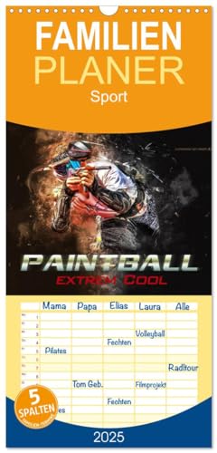 Familienplaner 2025 - Paintball - extrem cool mit 5 Spalten (Wandkalender, 21 cm x 45 cm), CALVENDO von CALVENDO