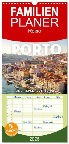 Familienplaner 2025 - Porto - Eine Liebeserklärung mit 5 Spalten (Wandkalender, 21 cm x 45 cm), CALVENDO von CALVENDO
