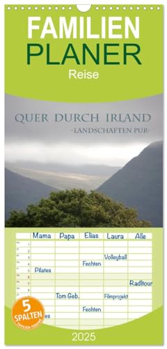 Familienplaner 2025 - Quer durch Irland - Landschaften pur mit 5 Spalten (Wandkalender, 21 cm x 45 cm), CALVENDO von CALVENDO