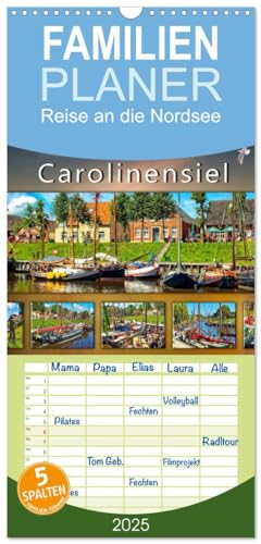 Familienplaner 2025 - Reise an die Nordsee - Carolinensiel mit 5 Spalten (Wandkalender, 21 cm x 45 cm), CALVENDO von CALVENDO