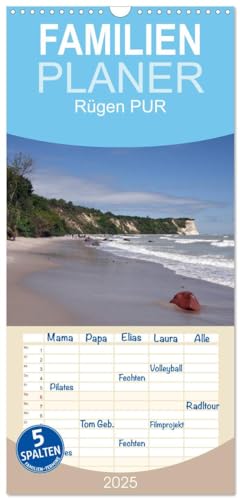 Familienplaner 2025 - Rügen PUR mit 5 Spalten (Wandkalender, 21 cm x 45 cm), CALVENDO von CALVENDO