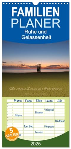 Familienplaner 2025 - Ruhe und Gelassenheit 2025 mit 5 Spalten (Wandkalender, 21 cm x 45 cm), CALVENDO