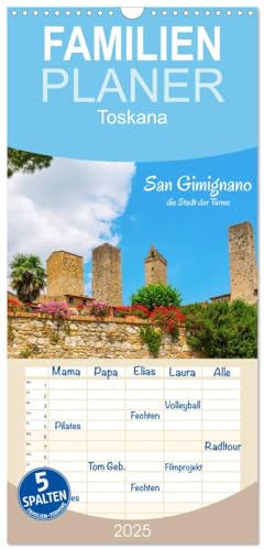 Familienplaner 2025 - San Gimignano, die Stadt der Türme mit 5 Spalten (Wandkalender, 21 cm x 45 cm), CALVENDO von CALVENDO