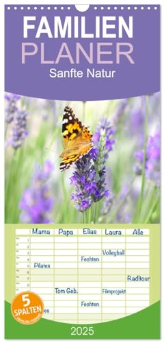 Familienplaner 2025 - Sanfte Natur mit 5 Spalten (Wandkalender, 21 cm x 45 cm), CALVENDO von CALVENDO
