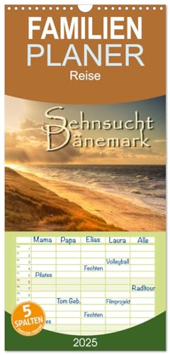 Familienplaner 2025 - Sehnsucht Dänemark - Danmark mit 5 Spalten (Wandkalender, 21 cm x 45 cm), CALVENDO von CALVENDO