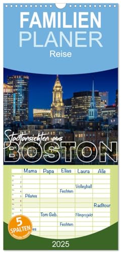 Familienplaner 2025 - Stadtansichten aus Boston mit 5 Spalten (Wandkalender, 21 cm x 45 cm), CALVENDO von CALVENDO