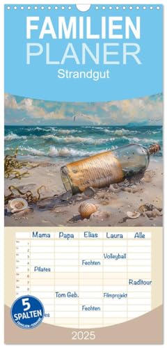 Familienplaner 2025 - Strandgut mit 5 Spalten (Wandkalender, 21 cm x 45 cm), CALVENDO