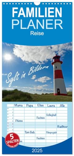 Familienplaner 2025 - Sylt in Bildern mit 5 Spalten (Wandkalender, 21 cm x 45 cm), CALVENDO von CALVENDO