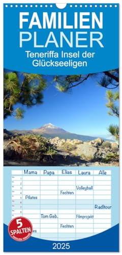 Familienplaner 2025 - Teneriffa Insel der Glückseeligen mit 5 Spalten (Wandkalender, 21 cm x 45 cm), CALVENDO von CALVENDO