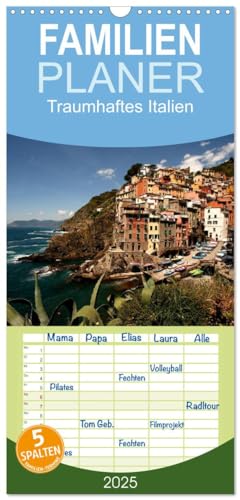 Familienplaner 2025 - Traumhaftes Italien mit 5 Spalten (Wandkalender, 21 cm x 45 cm), CALVENDO von CALVENDO