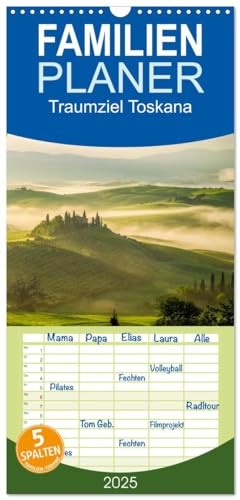 Familienplaner 2025 - Traumziel Toskana mit 5 Spalten (Wandkalender, 21 cm x 45 cm), CALVENDO von CALVENDO