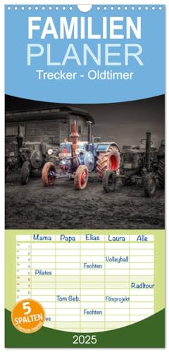 Familienplaner 2025 - Trecker - Oldtimer mit 5 Spalten (Wandkalender, 21 cm x 45 cm), CALVENDO von CALVENDO