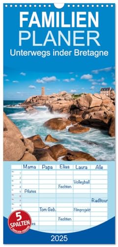 Familienplaner 2025 - Unterwegs in der Bretagne mit 5 Spalten (Wandkalender, 21 cm x 45 cm), CALVENDO von CALVENDO