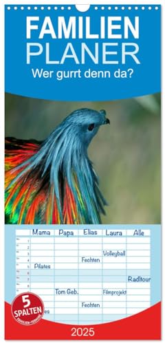 Familienplaner 2025 - Wer gurrt denn da? mit 5 Spalten (Wandkalender, 21 cm x 45 cm), CALVENDO