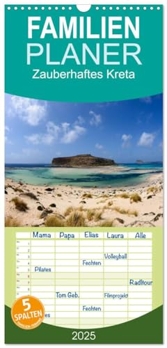 Familienplaner 2025 - Zauberhaftes Kreta mit 5 Spalten (Wandkalender, 21 cm x 45 cm), CALVENDO von CALVENDO