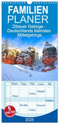 Familienplaner 2025 - Zittauer Gebirge - Deutschlands kleinstes Mittelgebirge mit 5 Spalten (Wandkalender, 21 cm x 45 cm), CALVENDO von CALVENDO