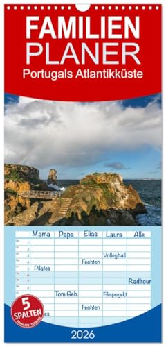 Familienplaner 2026 - Portugals Atlantikküste mit 5 Spalten (Wandkalender, 21 x 45 cm) CALVENDO: Pulsierende Metropolen und dramatische Küsten - ... bietet einfach alles. (CALVENDO Orte) von Calvendo