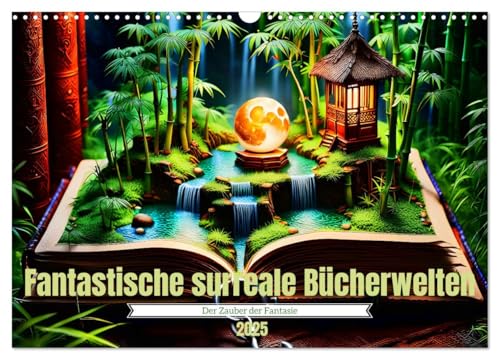 Fantastische surreale Bücherwelten (Wandkalender 2025 DIN A3 quer), CALVENDO Monatskalender