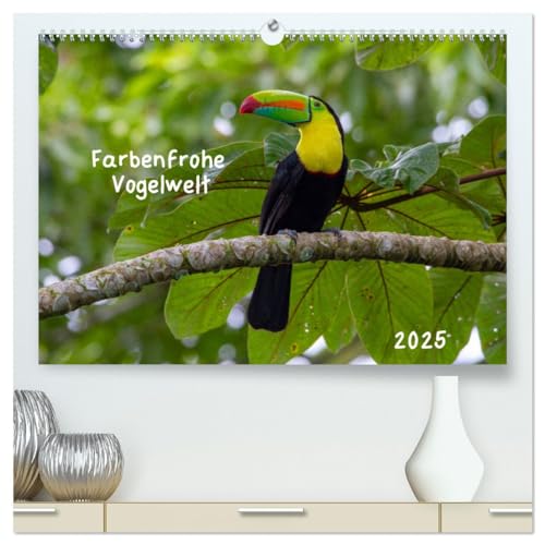 Farbenfrohe Vogelwelt (hochwertiger Premium Wandkalender 2025 DIN A2 quer), Kunstdruck in Hochglanz: Wunderschöne Vögel aus dem Farbkasten der Natur (CALVENDO Tiere) von Calvendo