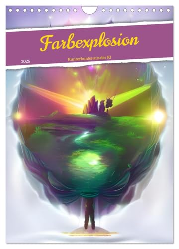 Farbexplosion - Kunterbuntes aus der KI (Wandkalender 2026 DIN A4 hoch), CALVENDO Monatskalender von CALVENDO