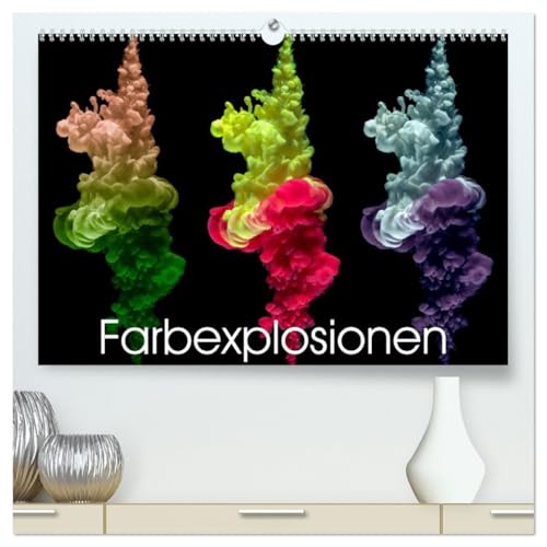 Farbexplosionen (hochwertiger Premium Wandkalender 2026 DIN A2 quer), Kunstdruck in Hochglanz: Atemberaubende Highspeed Aufnahmen von Farben die sich im Wasser ausbreiten. (CALVENDO Kunst) von Calvendo
