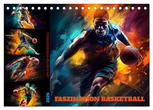 Faszination Basketball (Tischkalender 2025 DIN A5 quer), CALVENDO Monatskalender von CALVENDO