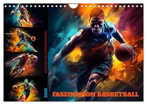 Faszination Basketball (Wandkalender 2026 DIN A4 quer), CALVENDO Monatskalender von CALVENDO