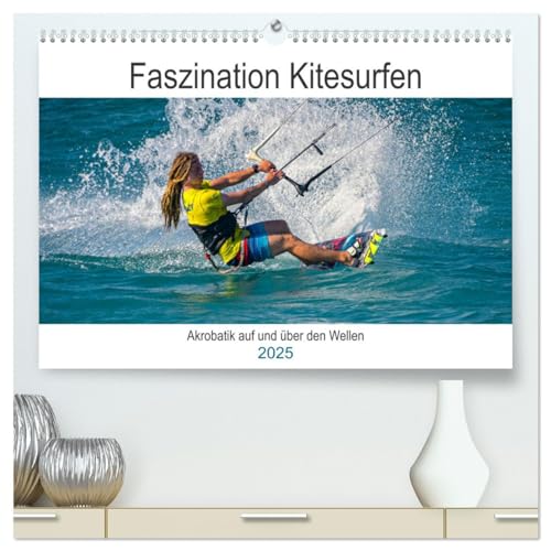Faszination Kitesurfen (hochwertiger Premium Wandkalender 2025 DIN A2 quer), Kunstdruck in Hochglanz von CALVENDO