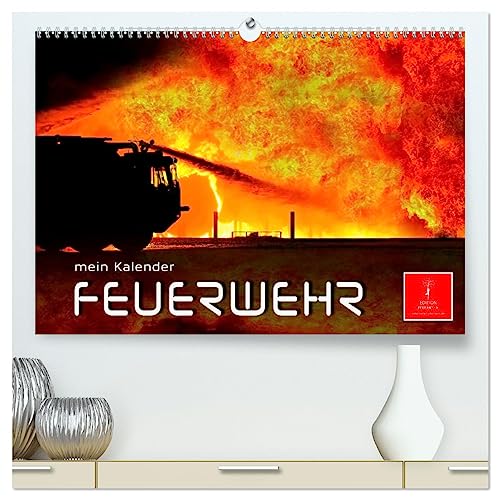 Feuerwehr - mein Kalender (hochwertiger Premium Wandkalender 2025 DIN A2 quer), Kunstdruck in Hochglanz von CALVENDO