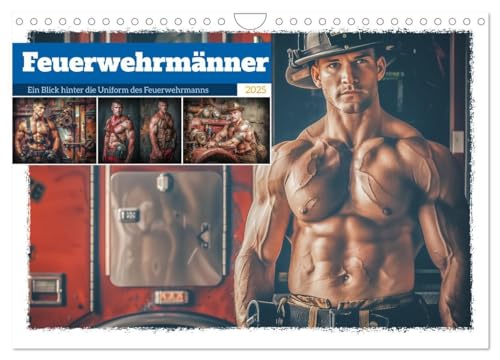 Feuerwehrmänner (Wandkalender 2025 DIN A4 quer), CALVENDO Monatskalender: Mit seinem markanten Aussehen, seiner unerschütterlichen Stärke und einem ... des modernen Retters. (CALVENDO Menschen)