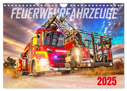 Feurwehrfahrzeuge (Wandkalender 2025 DIN A4 quer), CALVENDO Monatskalender von CALVENDO