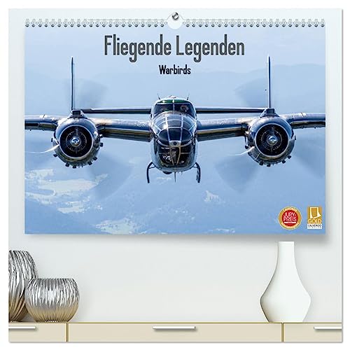 Fliegende Legenden - Warbirds (hochwertiger Premium Wandkalender 2025 DIN A2 quer), Kunstdruck in Hochglanz von CALVENDO