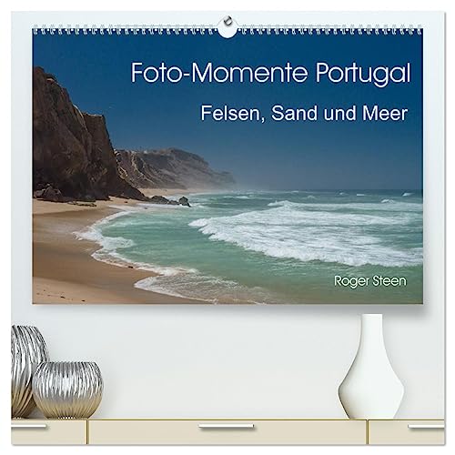 Foto-Momente Portugal - Felsen, Sand und Meer (hochwertiger Premium Wandkalender 2025 DIN A2 quer), Kunstdruck in Hochglanz von CALVENDO