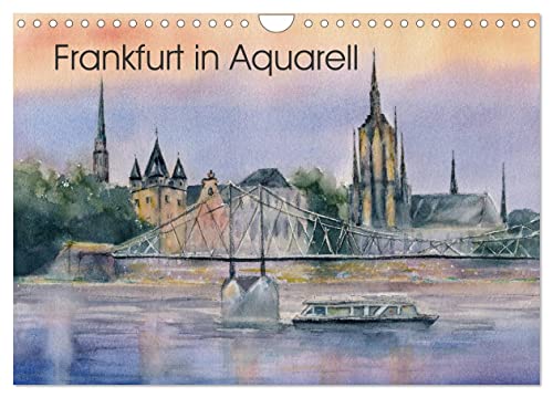 Frankfurt in Aquarell (Wandkalender 2025 DIN A4 quer), CALVENDO Monatskalender von CALVENDO