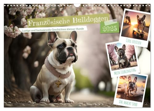Französische Bulldoggen (Wandkalender 2025 DIN A3 quer), CALVENDO Monatskalender von CALVENDO