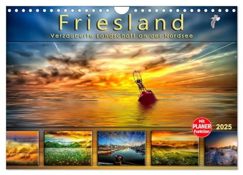 Friesland, verzauberte Landschaft an der Nordsee (Wandkalender 2025 DIN A4 quer), CALVENDO Monatskalender von CALVENDO